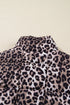 Leopard Quilted Full Zip Stand Collar Puffer Vest